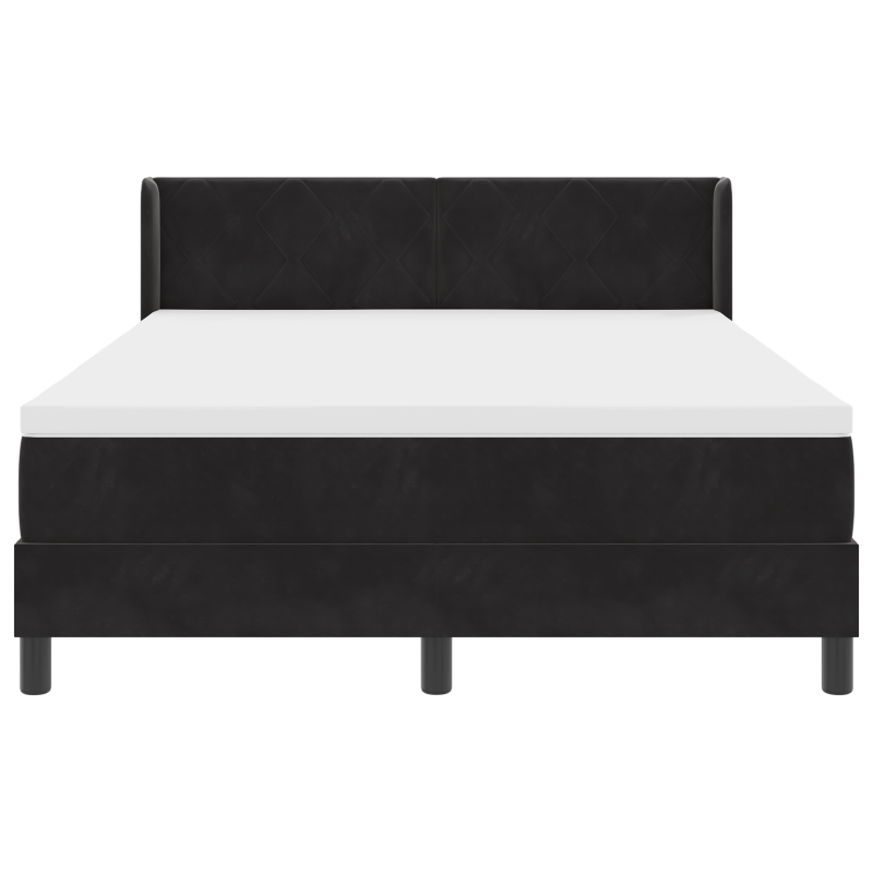 Boxspringbett mit Matratze Schwarz 140x200 cm Samt