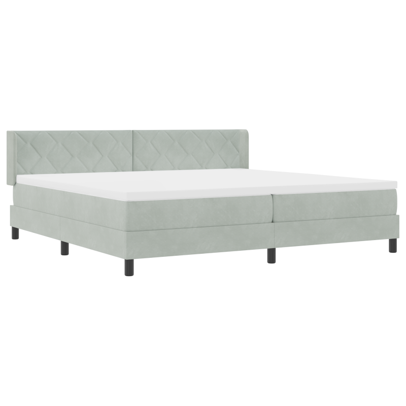 Boxspringbett mit Matratze Hellgrau 200x200 cm Samt