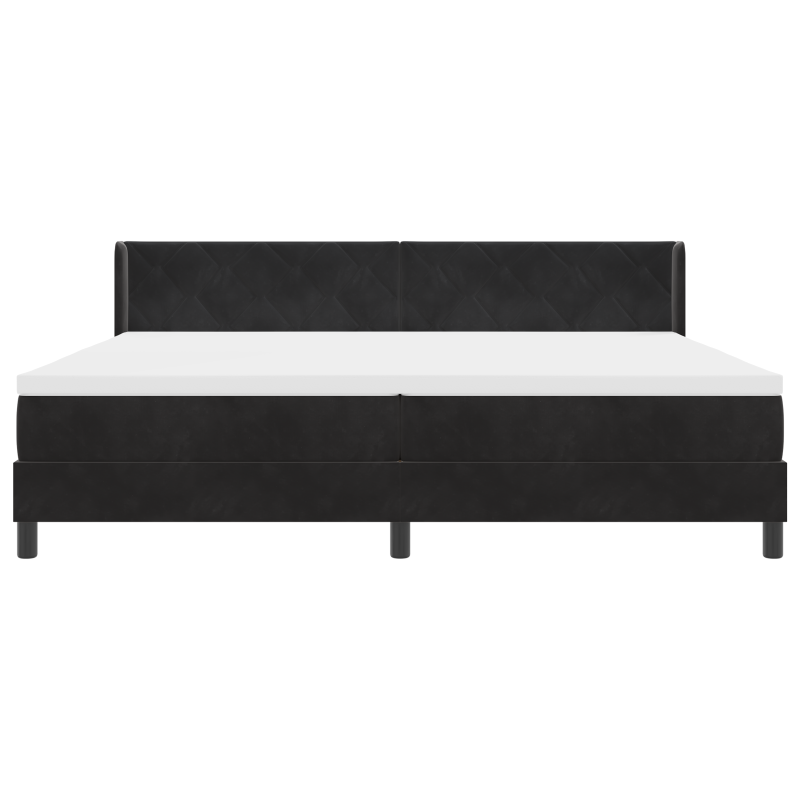 Boxspringbett mit Matratze Schwarz 200x200 cm Velours