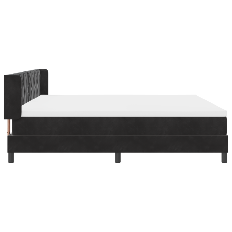 Boxspringbett mit Matratze Schwarz 200x200 cm Velours