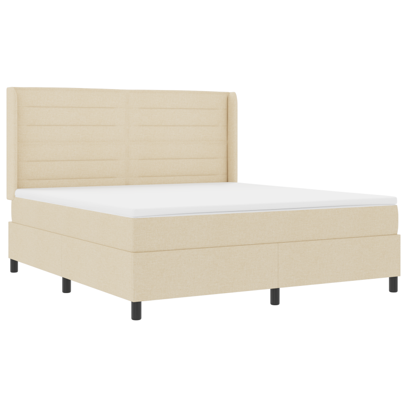 Boxspringbett mit Matratze Creme 180x200 cm Stoff