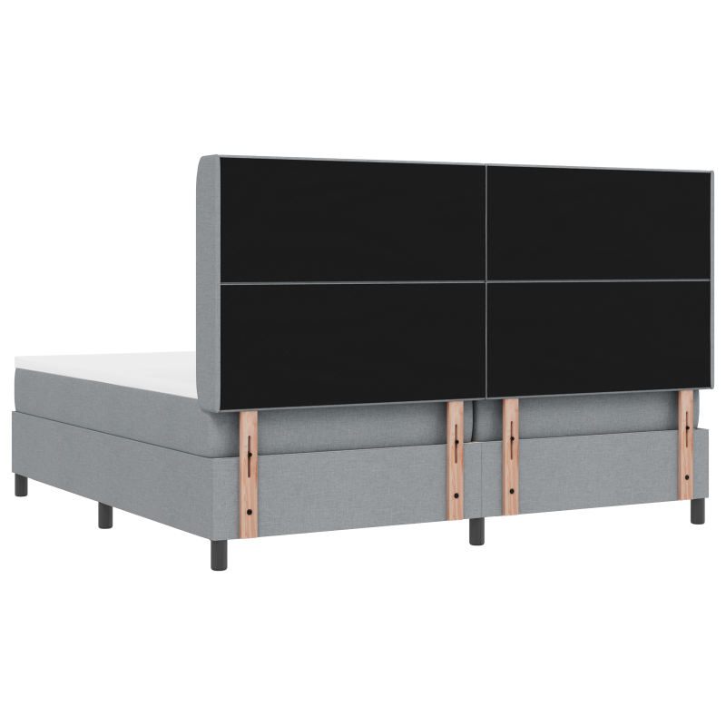Boxspringbett mit Matratze Hellgrau 200x200 cm Stoff