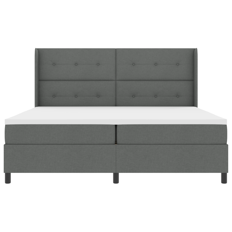 Boxspringbett mit Matratze Dunkelgrau 200x200 cm Stoff