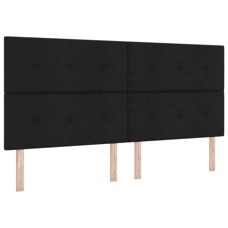 Boxspringbett mit Matratze Schwarz 200x200 cm Stoff