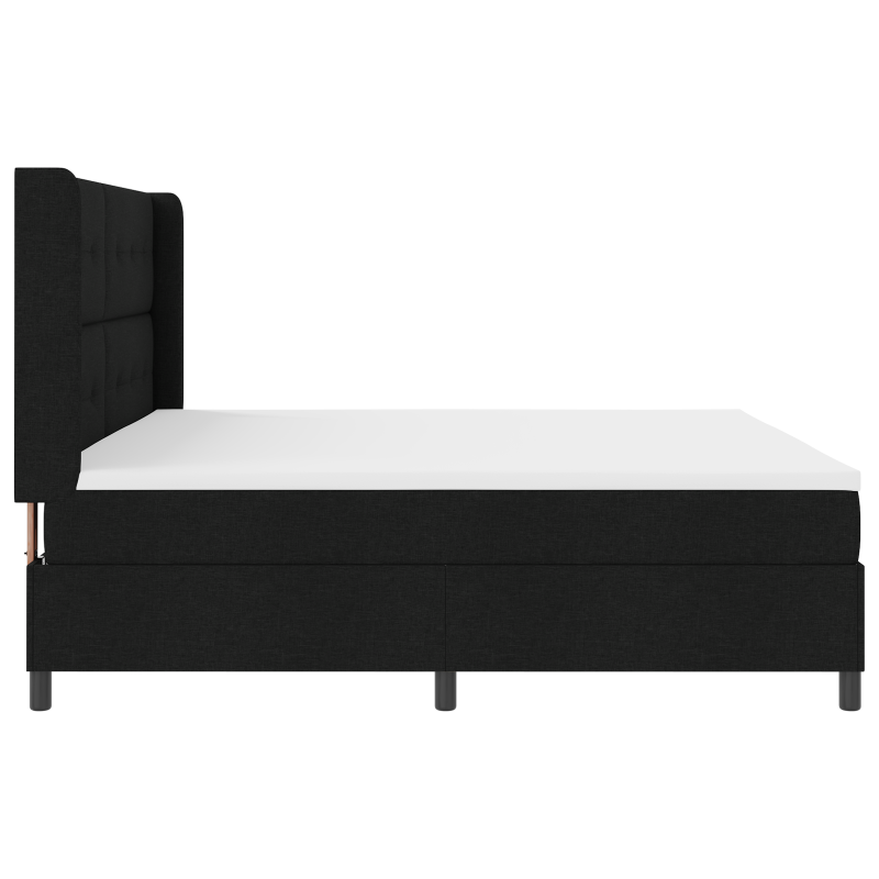 Boxspringbett mit Matratze Schwarz 200x200 cm Stoff