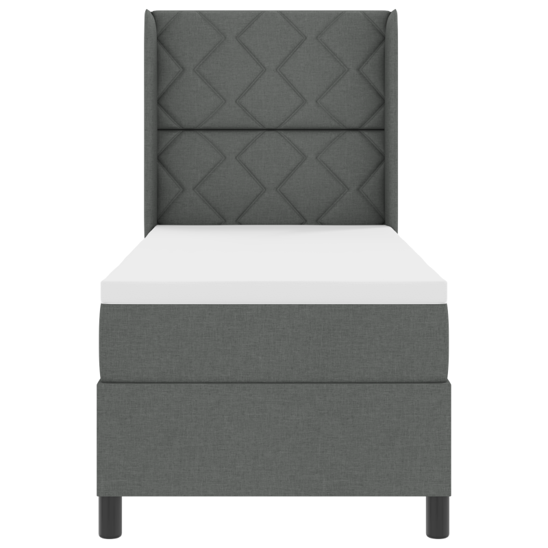 Boxspringbett mit Matratze Dunkelgrau 90x190 cm Stoff