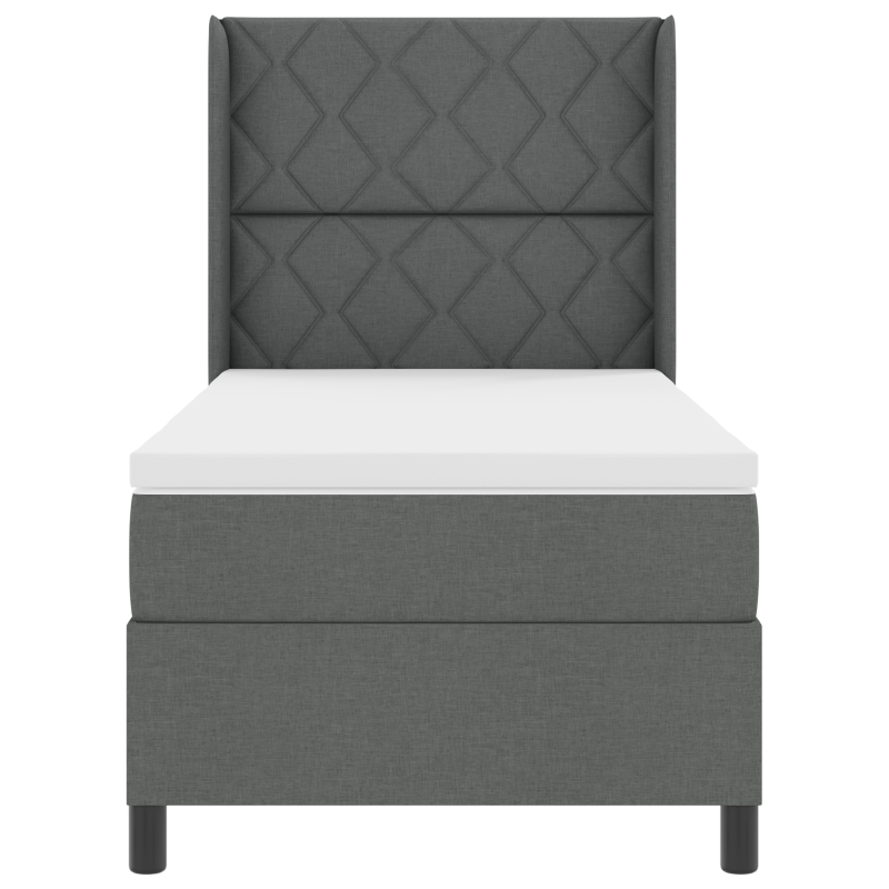 Boxspringbett mit Matratze Dunkelgrau 90x200 cm Stoff