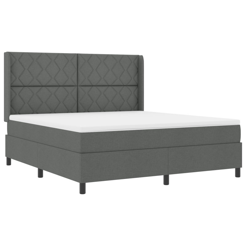 Boxspringbett mit Matratze Dunkelgrau 180x200 cm Stoff