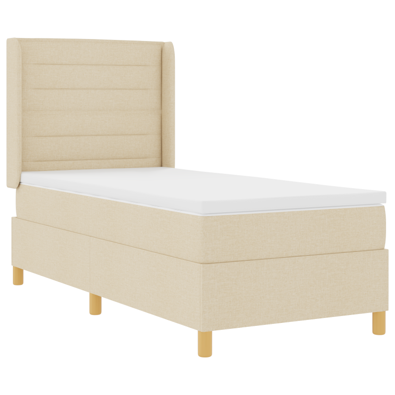 Boxspringbett mit Matratze Creme 90x190 cm Stoff