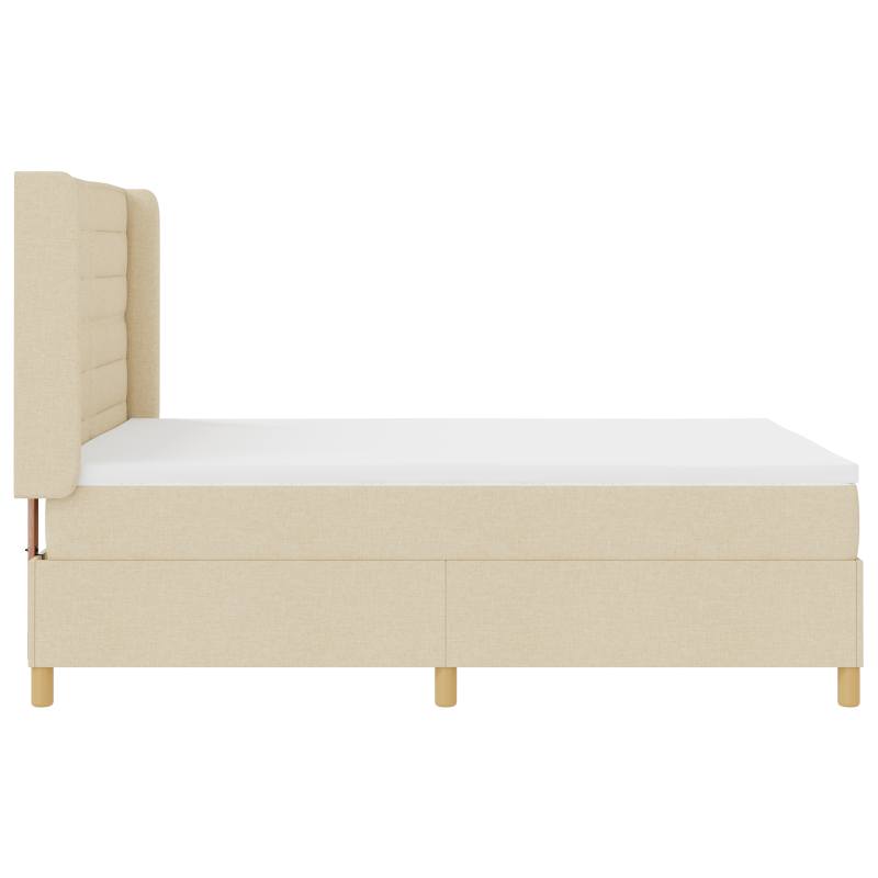 Boxspringbett mit Matratze in Creme, 160x200 cm Stoff
