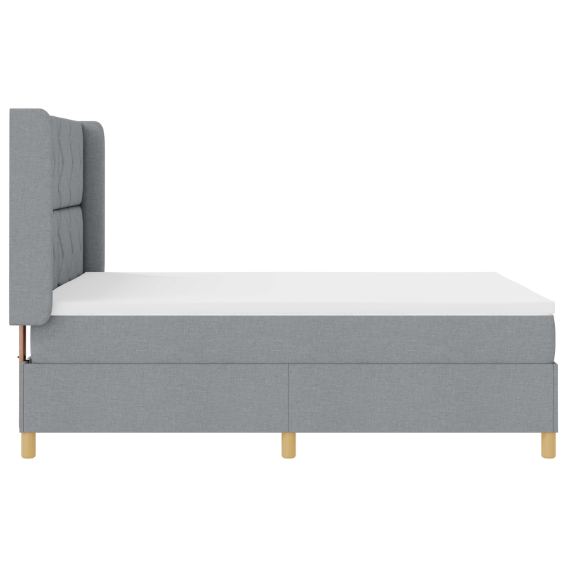 Boxspringbett mit Matratze Hellgrau 140x200 cm Stoff