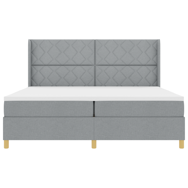 Boxspringbett mit Matratze Hellgrau 200x200 cm Stoff