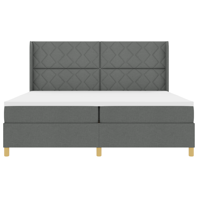 Boxspringbett mit Matratze Dunkelgrau 200x200 cm Stoff