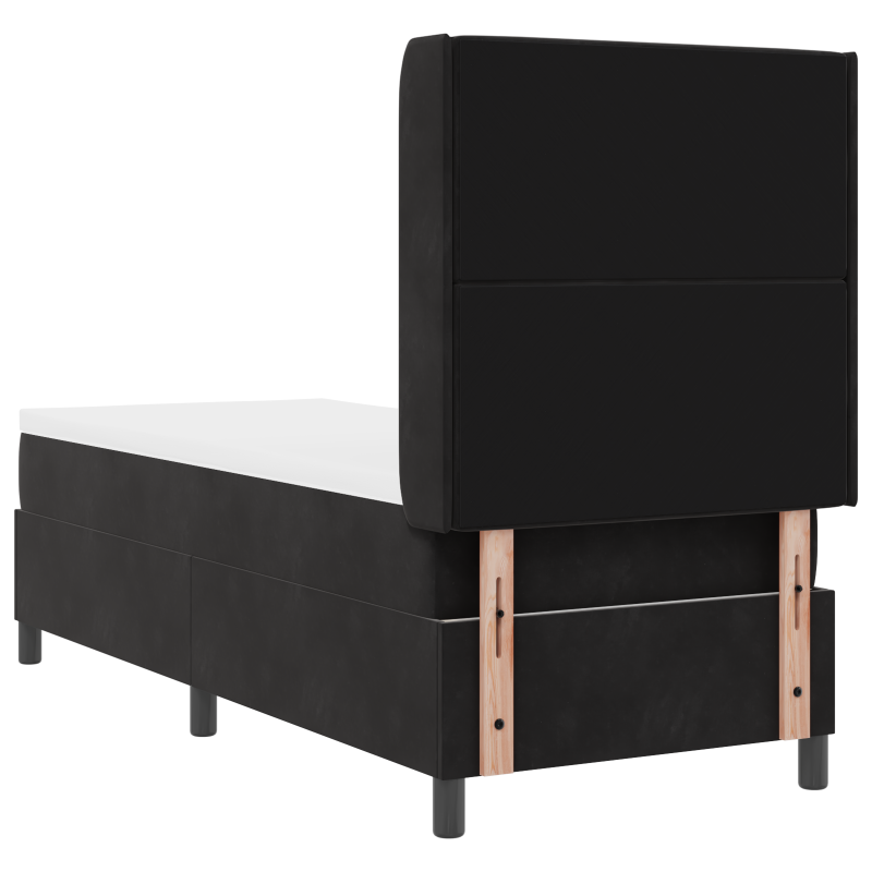 Boxspringbett mit Matratze Schwarz 80x200 cm Samt