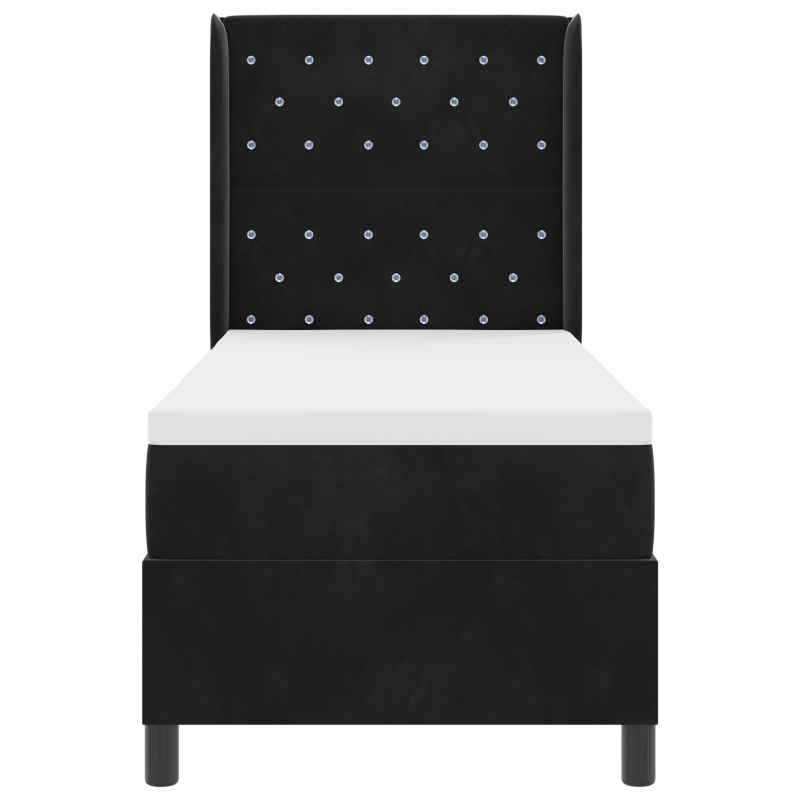 Boxspringbett mit Matratze Schwarz 80x200 cm Samt