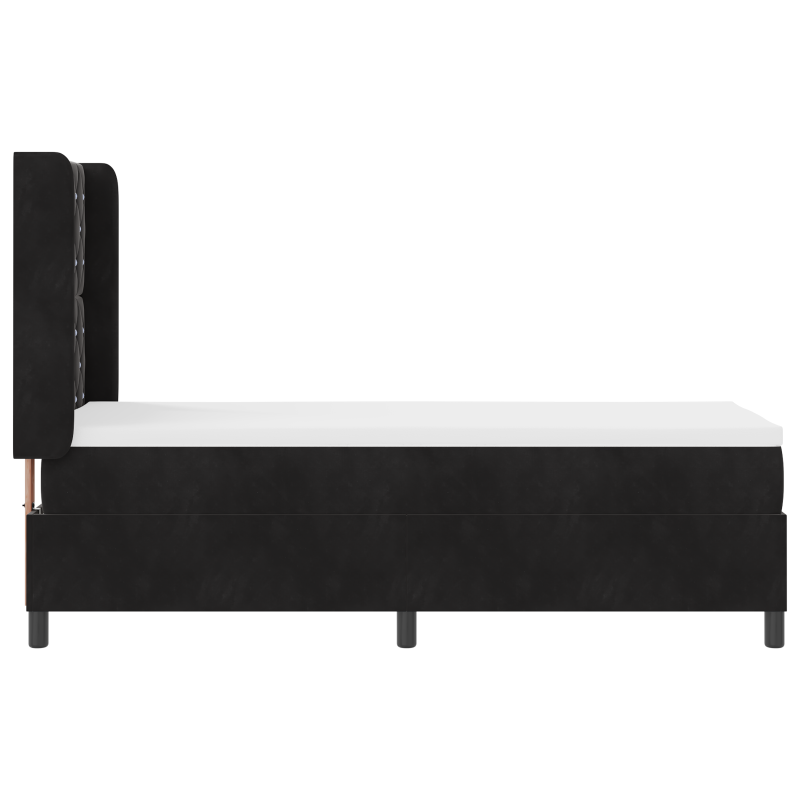 Boxspringbett mit Matratze Schwarz 80x200 cm Samt