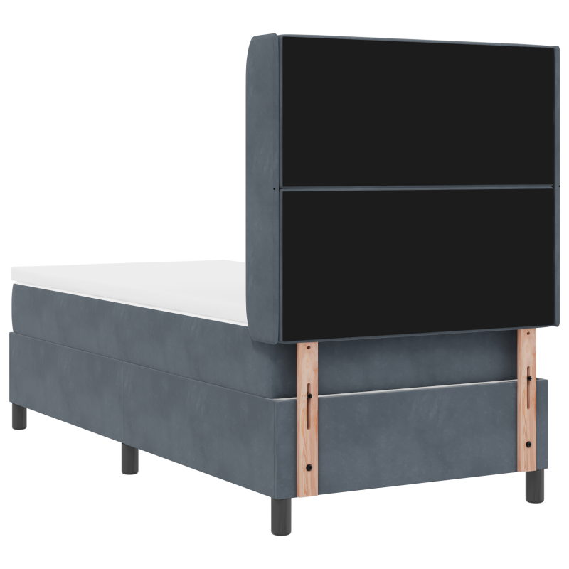 Boxspringbett mit Matratze Dunkelgrau 90x200 cm Samt