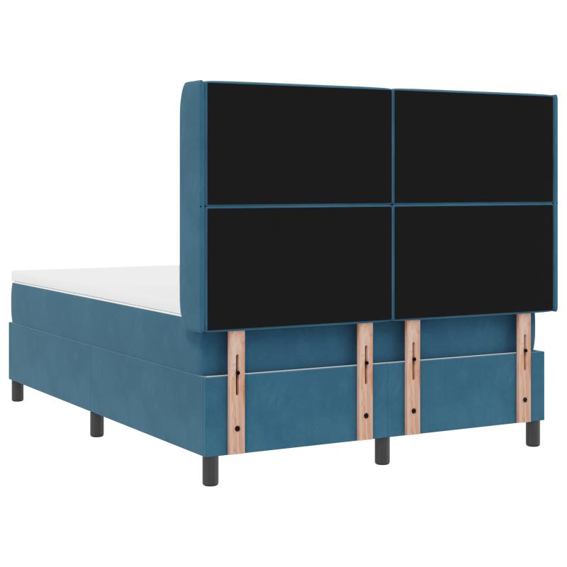 Boxspringbett mit Matratze Dunkelblau 140x190 cm Samt