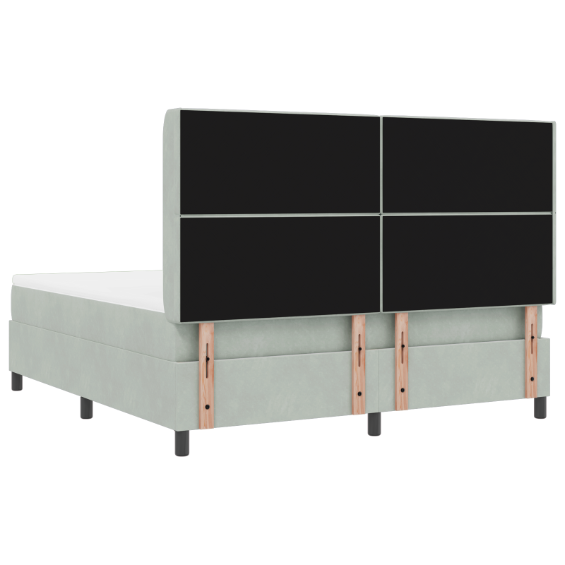 Boxspringbett mit Matratze Hellgrau 180x200 cm Samt
