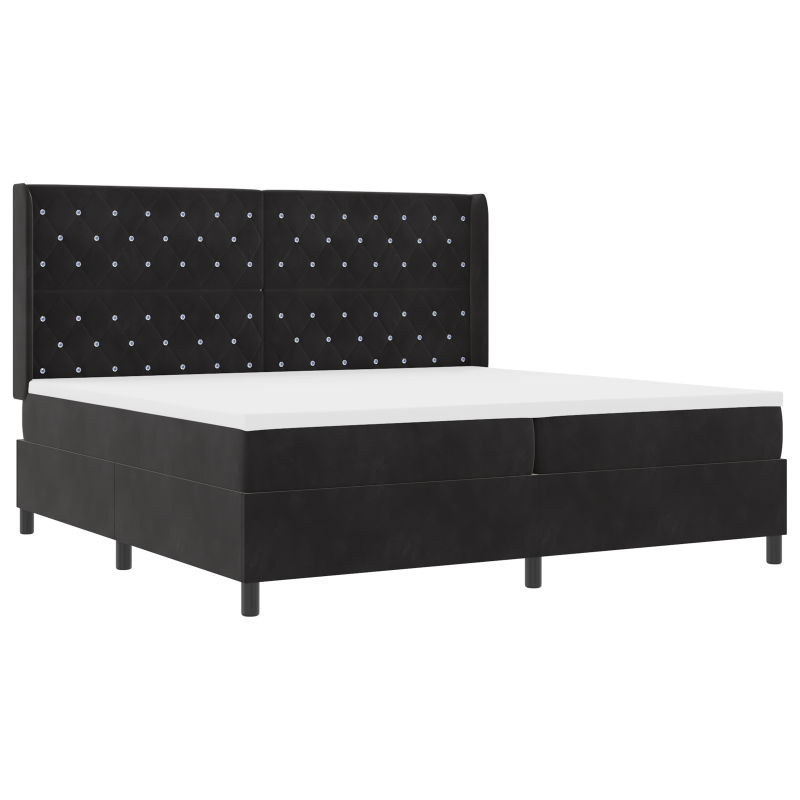 Boxspringbett mit Matratze Schwarz 200x200 cm Velvet
