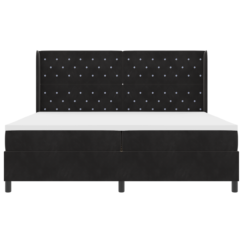 Boxspringbett mit Matratze Schwarz 200x200 cm Velvet