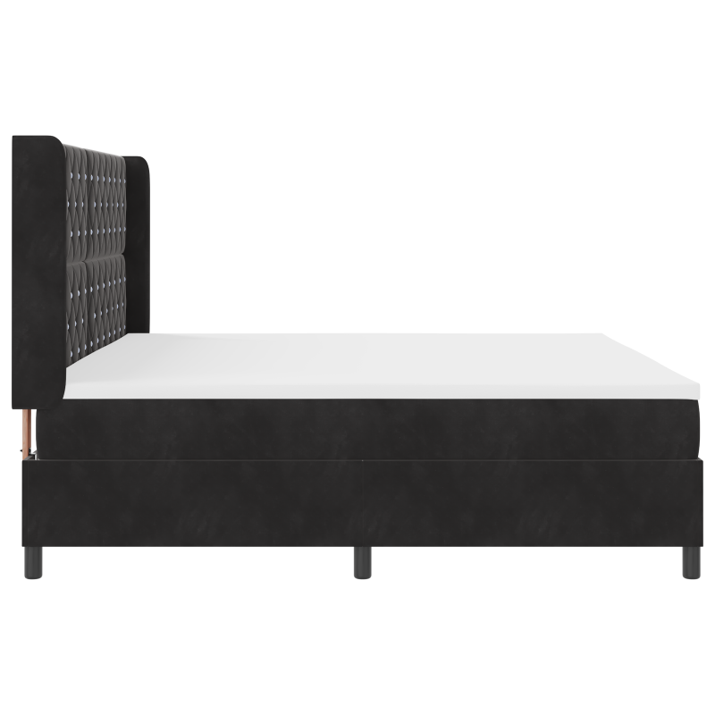 Boxspringbett mit Matratze Schwarz 200x200 cm Velvet