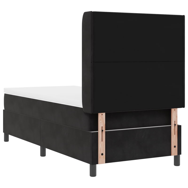 Boxspringbett mit Matratze Schwarz 80x200 cm Samt