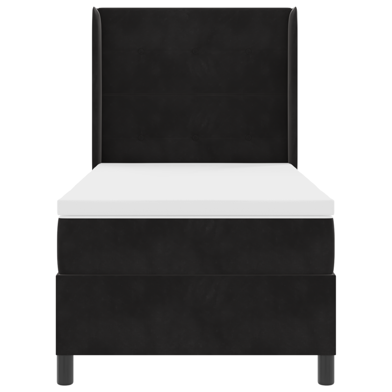 Boxspringbett mit Matratze Schwarz 80x200 cm Samt