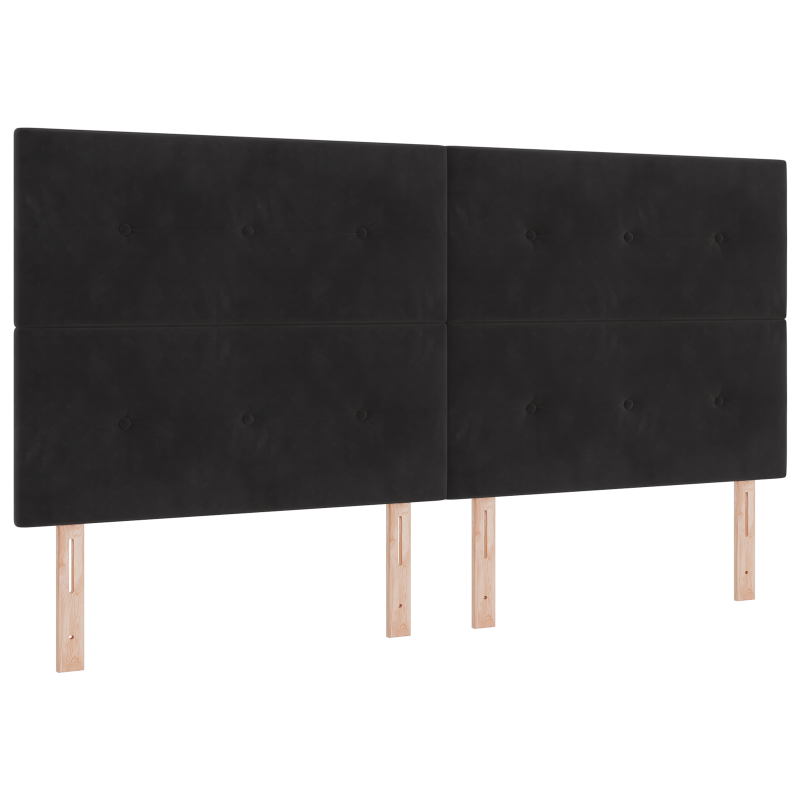 Boxspringbett mit Matratze Schwarz 200x200 cm Samt
