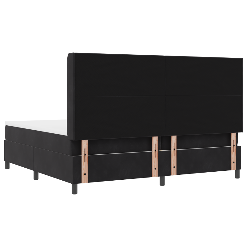 Boxspringbett mit Matratze Schwarz 200x200 cm Samt