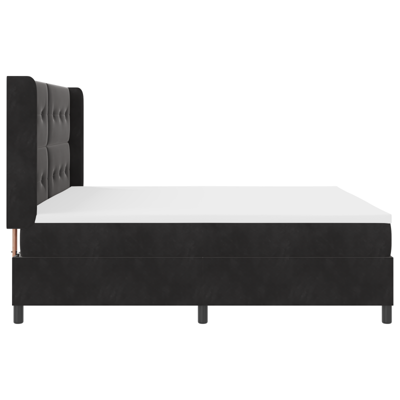 Boxspringbett mit Matratze Schwarz 200x200 cm Samt