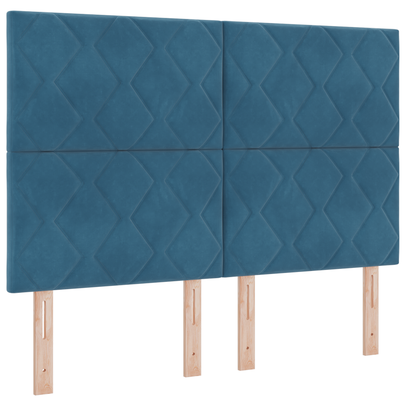 Boxspringbett mit Matratze Dunkelblau 140x190 cm Samt