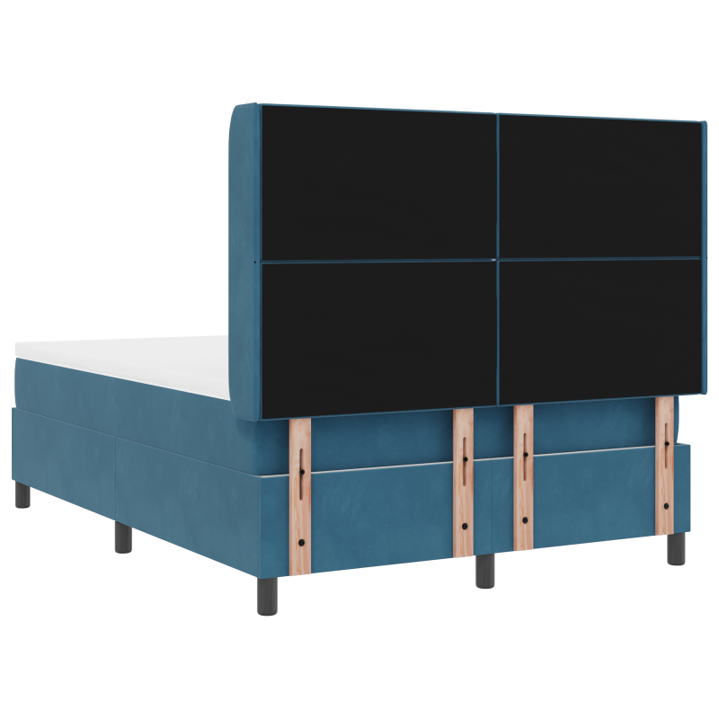Boxspringbett mit Matratze Dunkelblau 140x190 cm Samt