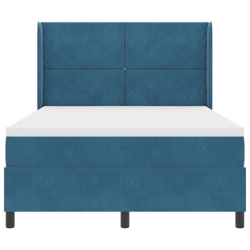 Boxspringbett mit Matratze Dunkelblau 140x190 cm Samt