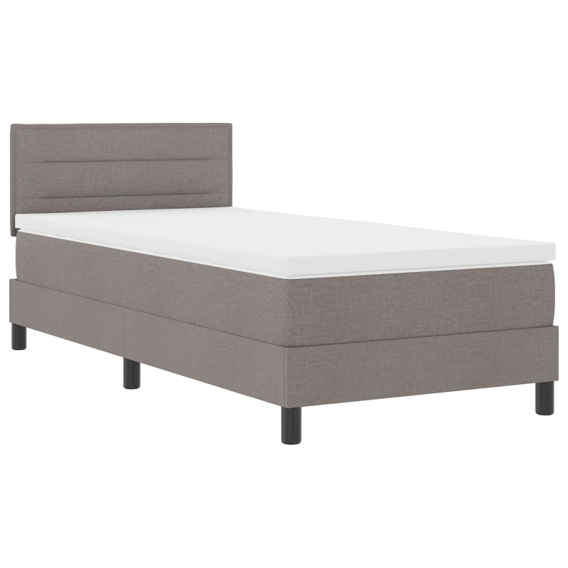 Boxspringbett mit Matratze & LED Taupe 80x200 cm Stoff