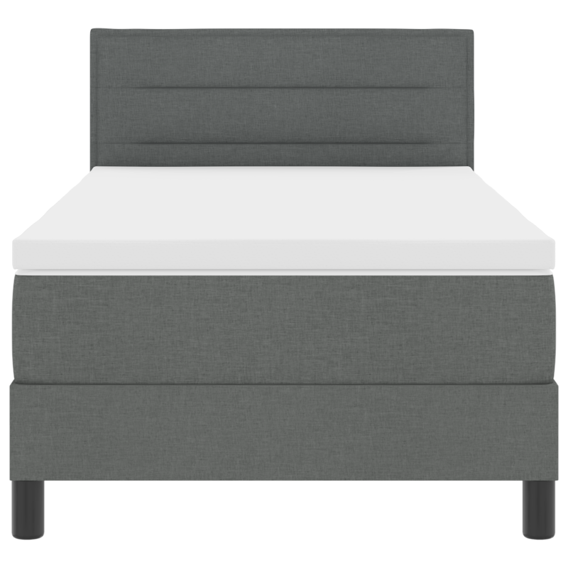 Boxspringbett mit Matratze & LED Dunkelgrau 90x200 cm Stoff