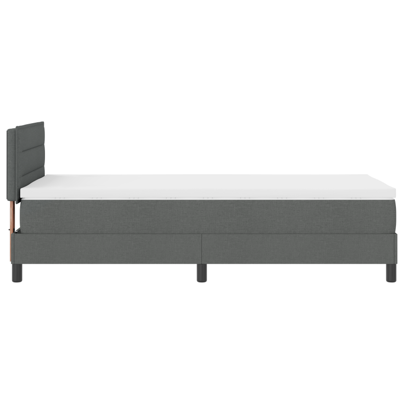 Boxspringbett mit Matratze & LED Dunkelgrau 90x200 cm Stoff
