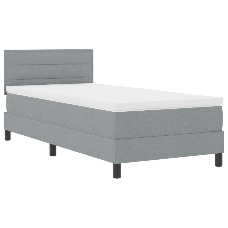 Boxspringbett mit Matratze & LED Licht Grau 100x200 cm Stoff