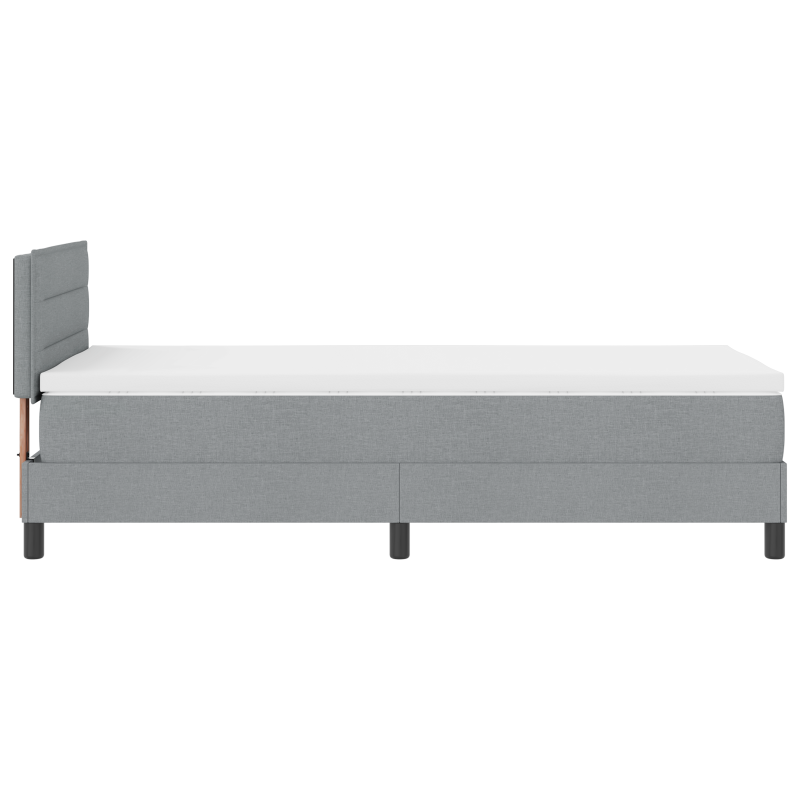 Boxspringbett mit Matratze & LED Licht Grau 100x200 cm Stoff
