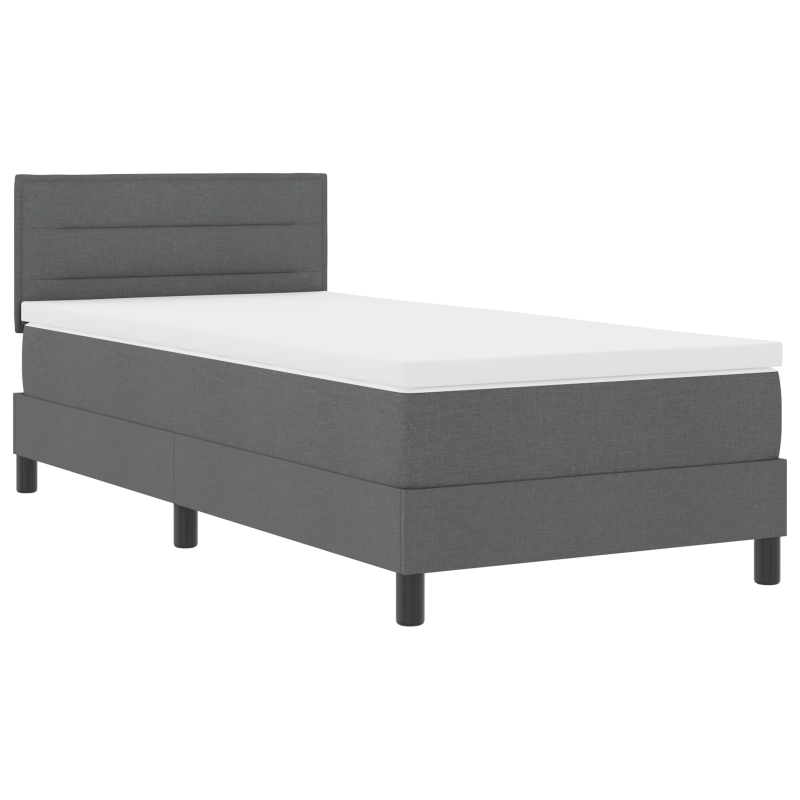Boxspringbett mit Matratze und LED Dunkelgrau 100x200 cm Stoff