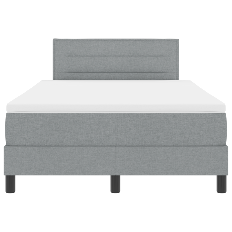 Boxspringbett mit Matratze & LED Licht Grau 120x200 cm Stoff