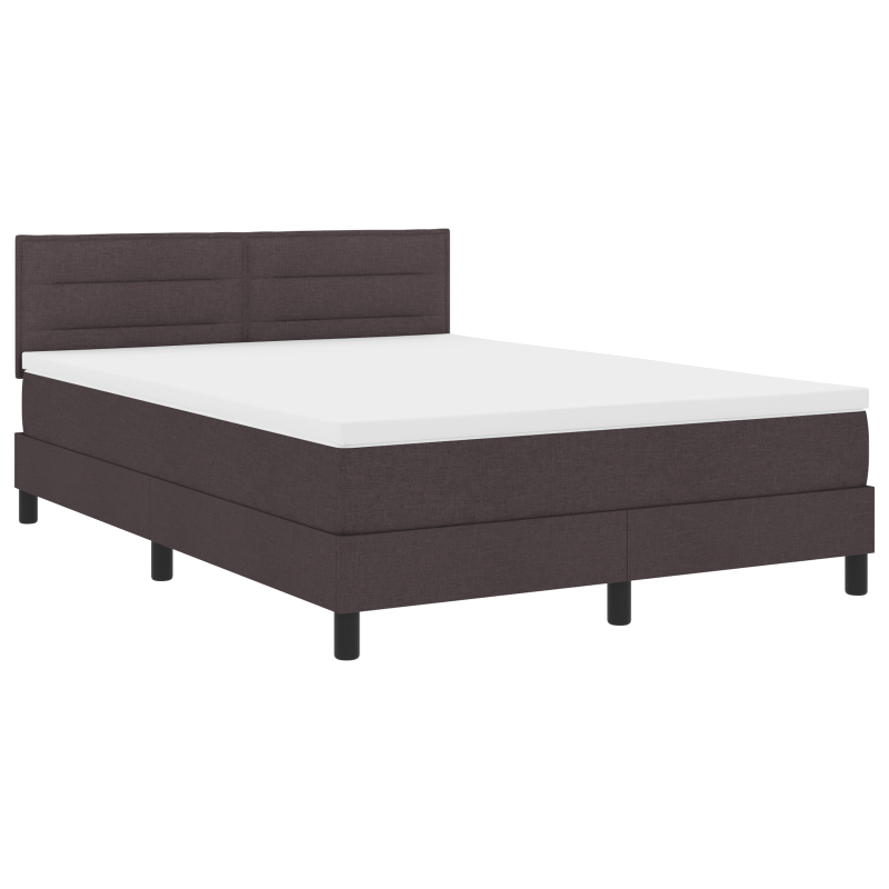Boxspringbett mit Matratze & LED Dunkelbraun 160x200 cm Stoff
