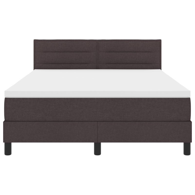 Boxspringbett mit Matratze & LED Dunkelbraun 160x200 cm Stoff