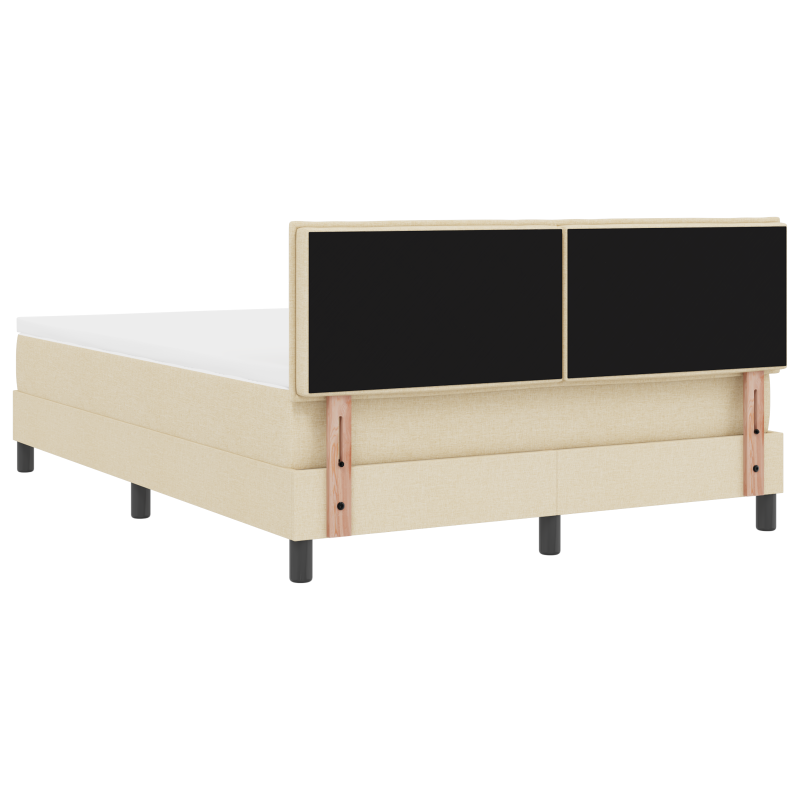 Boxspringbett mit Matratze & LED Creme 160x200 cm Stoff