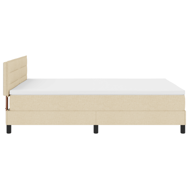 Boxspringbett mit Matratze & LED Creme 160x200 cm Stoff