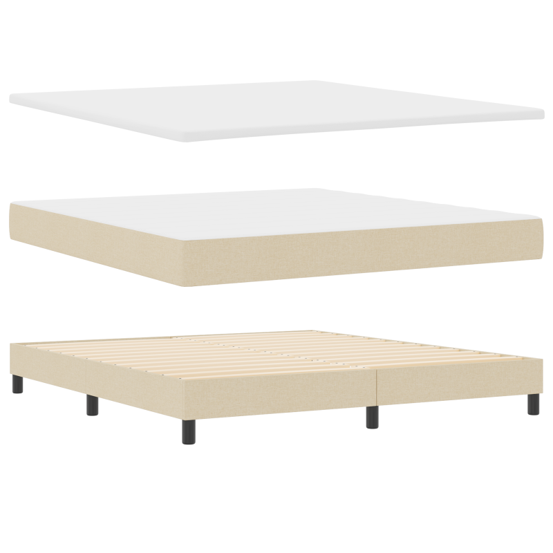 Boxspringbett mit Matratze & LED Creme 180x200 cm Stoff