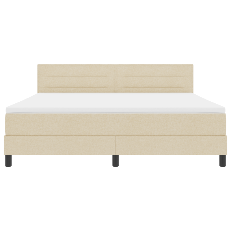 Boxspringbett mit Matratze & LED Creme 180x200 cm Stoff