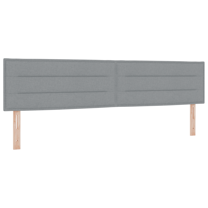 Boxspringbett mit Matratze & LED Hellgrau 200x200 cm Stoff
