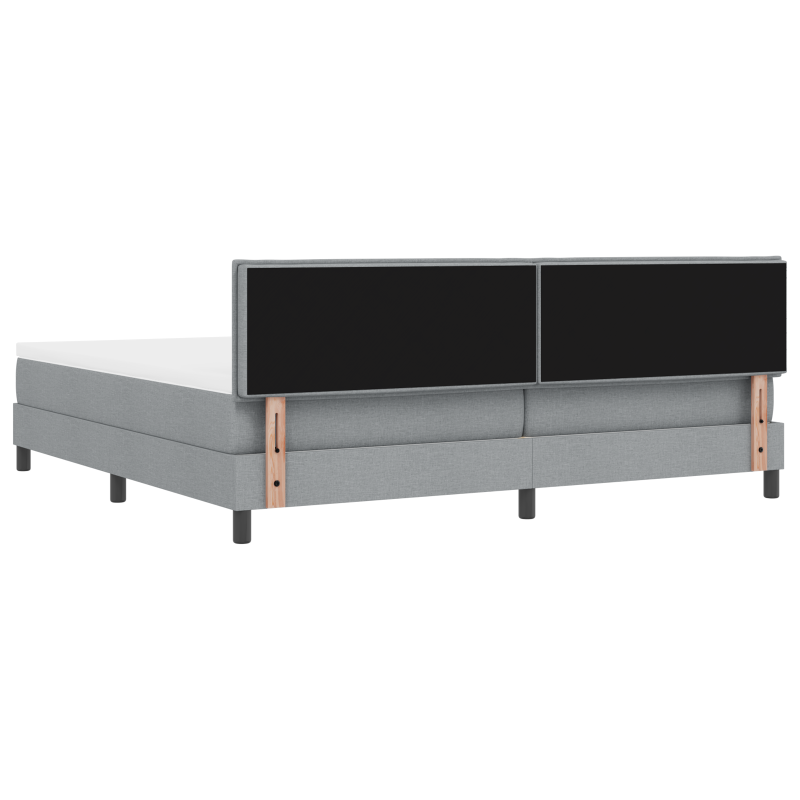Boxspringbett mit Matratze & LED Hellgrau 200x200 cm Stoff