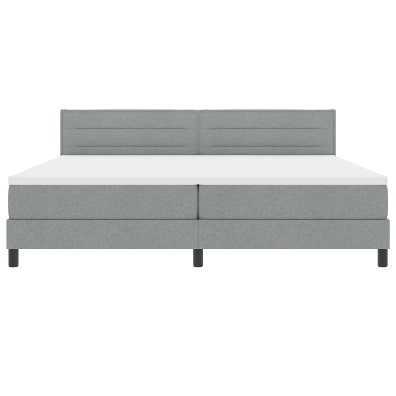 Boxspringbett mit Matratze & LED Hellgrau 200x200 cm Stoff
